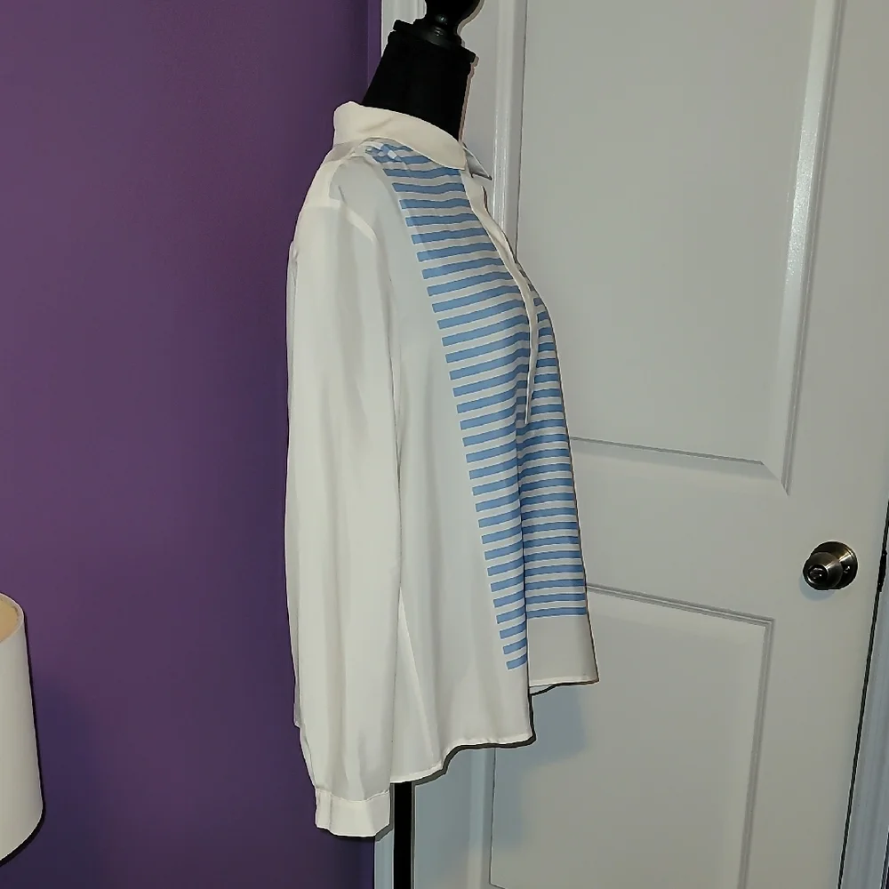 J. Crew Blue and White Striped Shirt Sz: XL